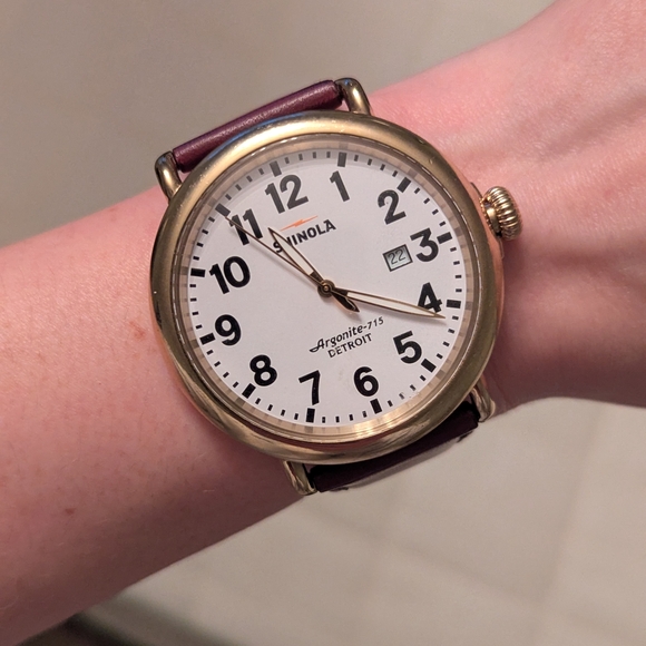 Shinola Runwell 47mm Watch with Maroon Leather Strap - Picture 10 of 10